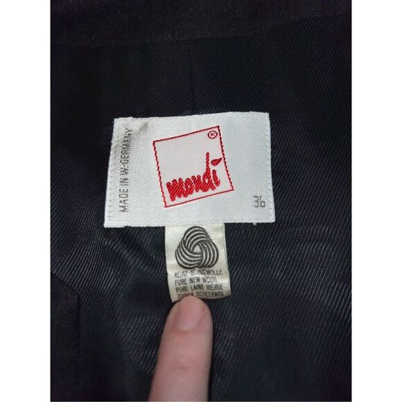 MONDI Vintage Studded Charcoal Wool Blazer Size 36 - Picture 8 of 8